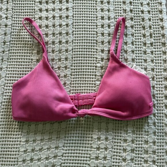 NEW Roxy Pink Ribbed Bikini Top Size M - Picture 5 of 6